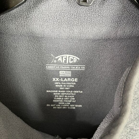 AFTCO Sweater Mens XXL Gray Vista Performance Tech Fleece Fishing Gear Pullover - Picture 3 of 6